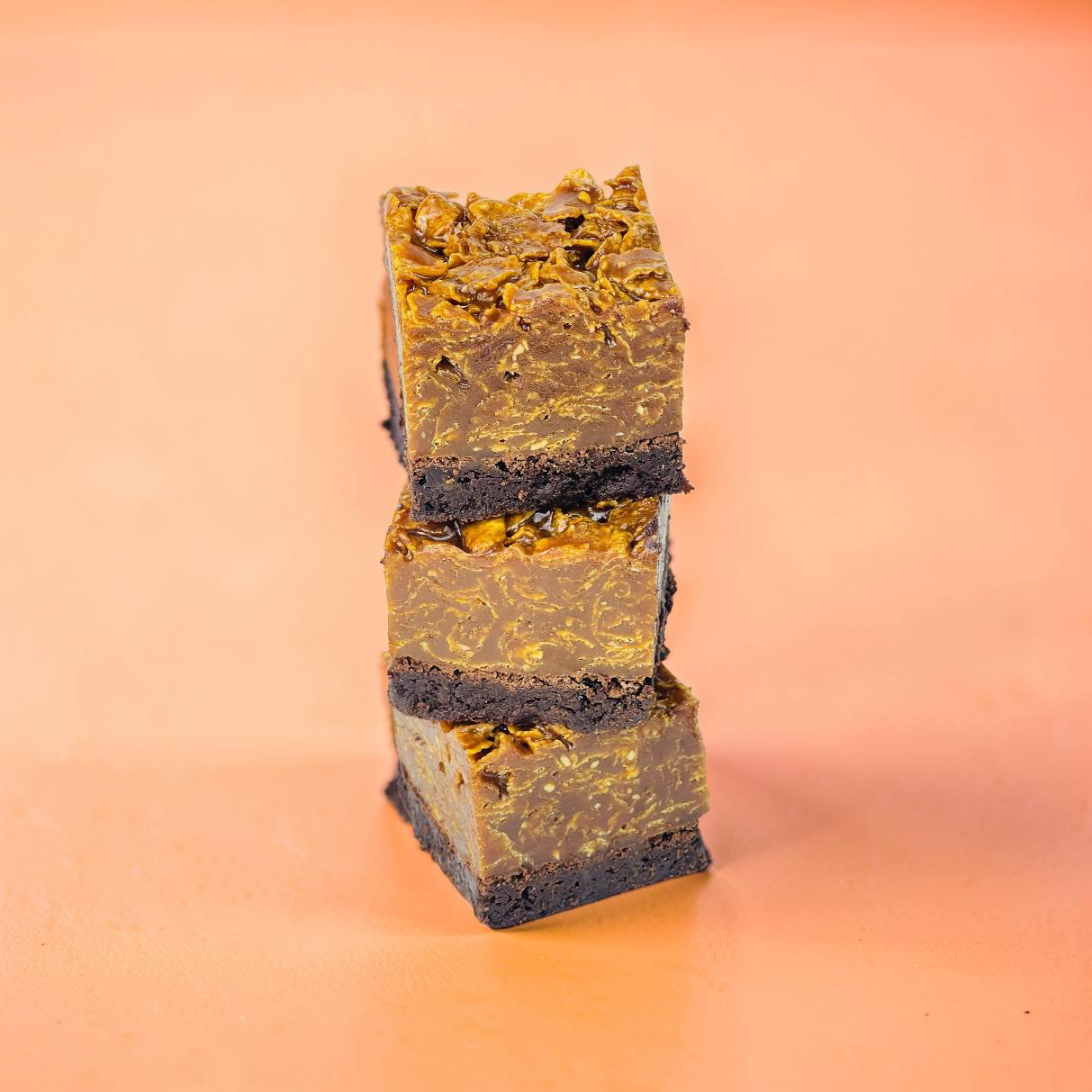 Crispy cornflake treats cut into square pieces