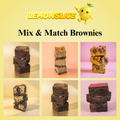 Brownies with 'Lemonslice' branding on a pink background