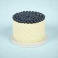 Vanilla sponge with cream cheese buttercream, blueberry jelly, and toasted almond filling.