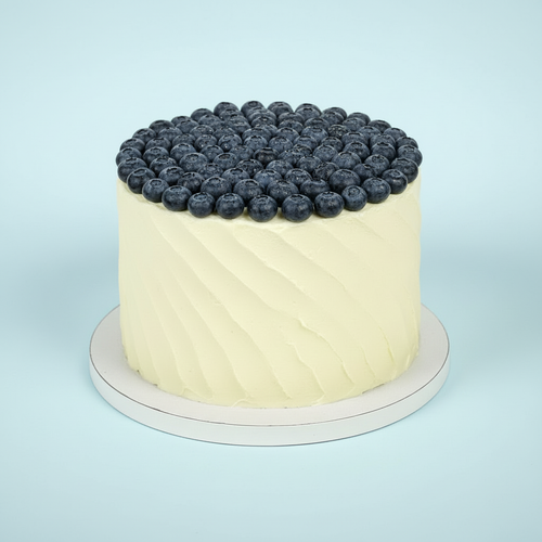 Vanilla sponge with cream cheese buttercream, blueberry jelly, and toasted almond filling.