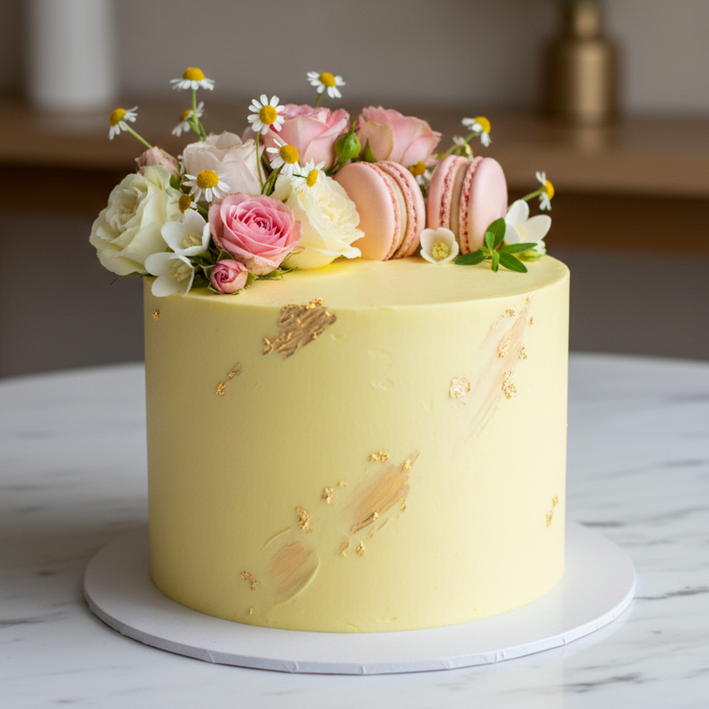 Elegant Gold Leaf Party Cake